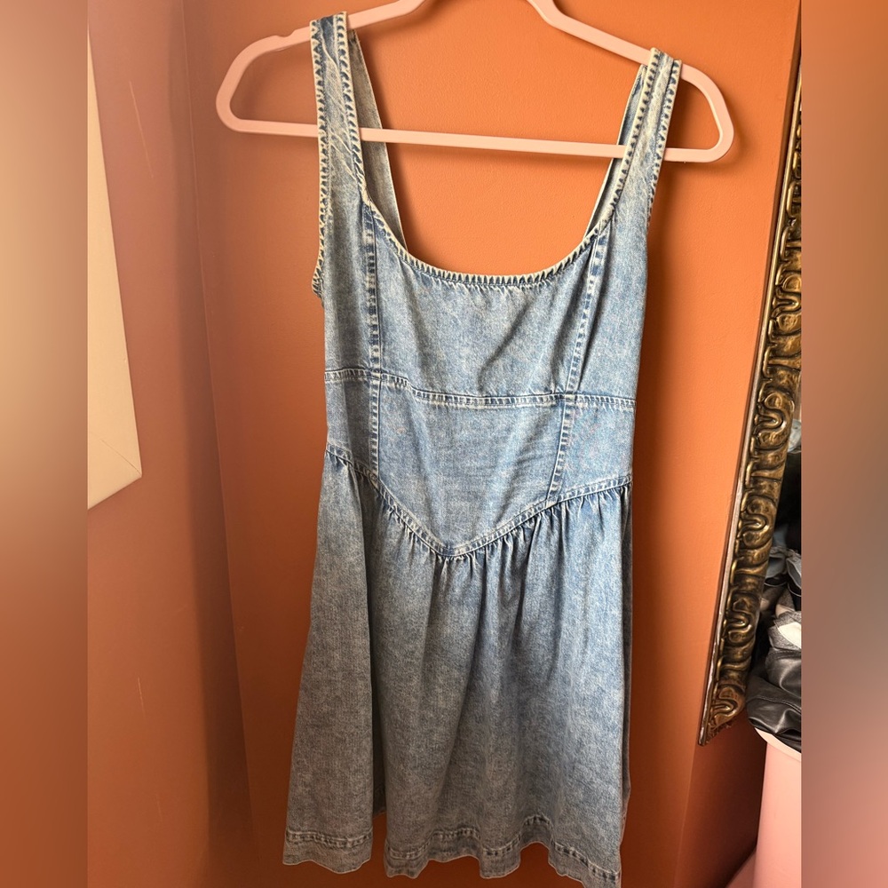 American Eagle Light Blue Denim Corset Dress